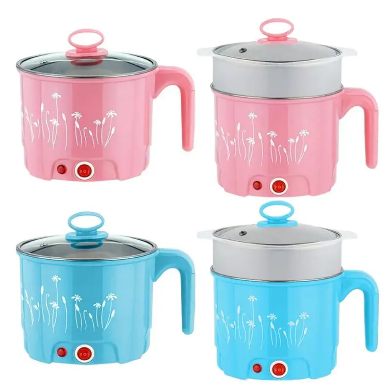 

Multi-function Mini Electric Skillet Noodles Rice Cooker Thermal Insulation Cooking Pot Pan Electric Heating Food Container