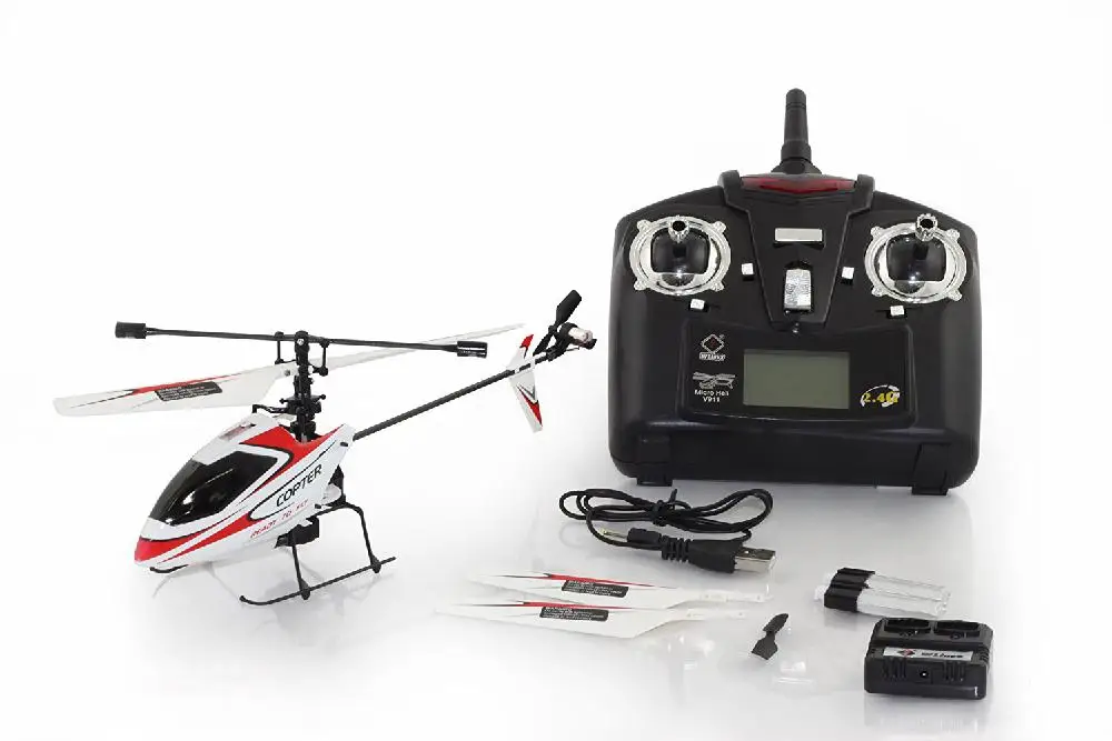 

LeadingStar 4CH 2.4GHz Mini Radio Single Propeller RC Helicopter Gyro V911 RTF Red & White
