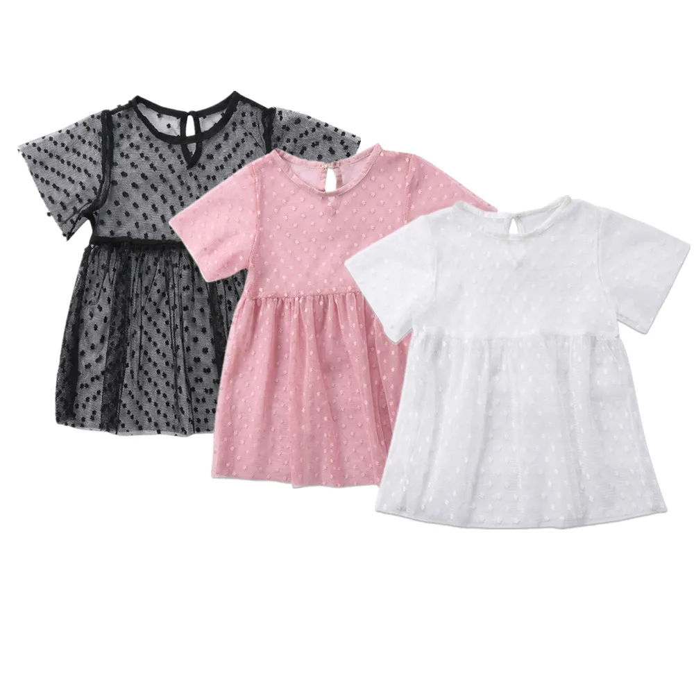 

2017 Toddler Kid Baby Girls Blouse T-shirt Tops Tulle Tutu Dress Outfits Mesh Cute Cool Cute Summer Clothes