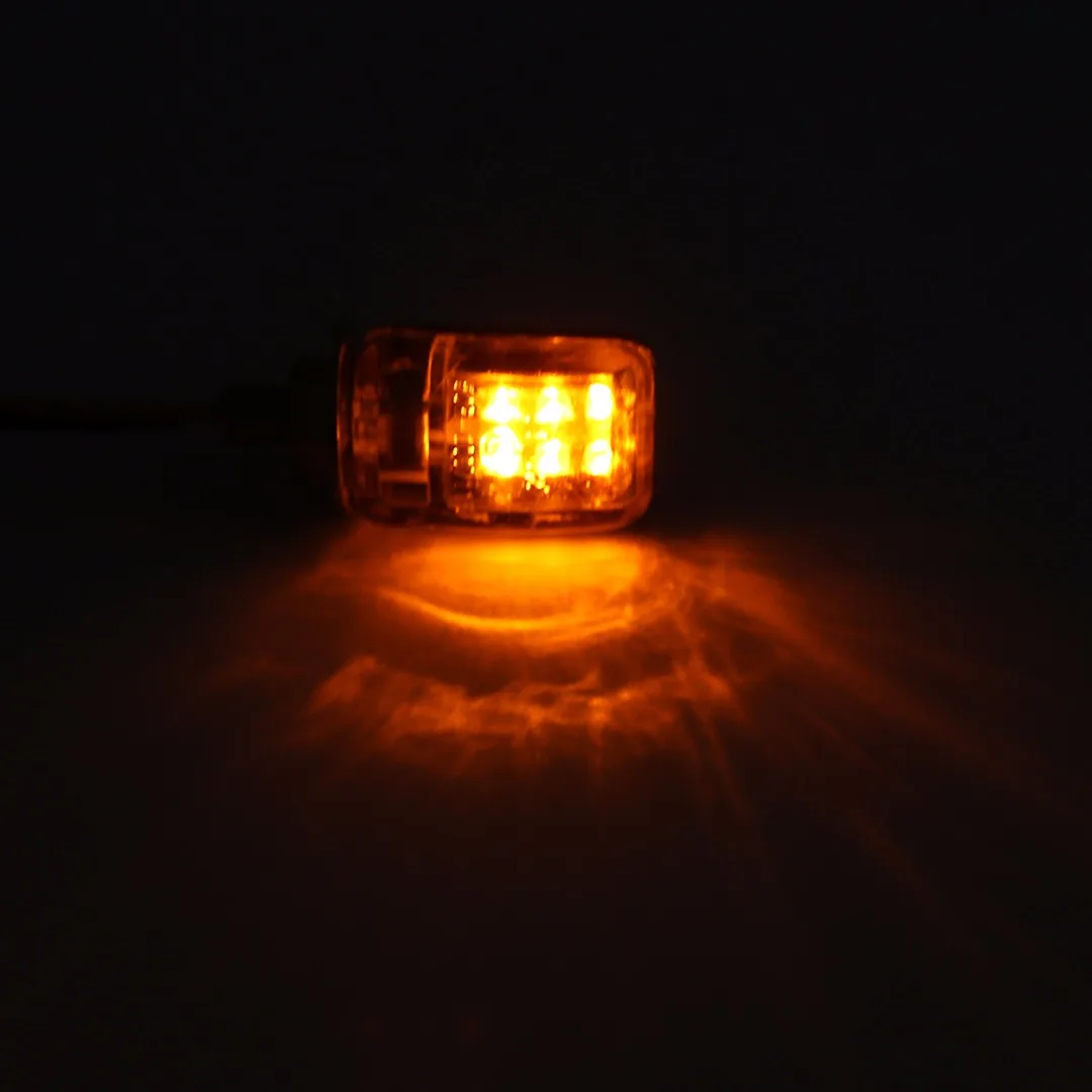 Treyues 2pcs 6LED Motorcycle Mini Turn Signal Light Amber Blinker Indicator Lamp For Honda Kawasaki Suzuki