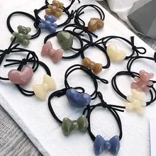 1 шт. веревка для волос для девочек весна-лето желе Мультфильм серии медведь любовь резинка для волос с бантом милые и красивые волосы кольцо G0409