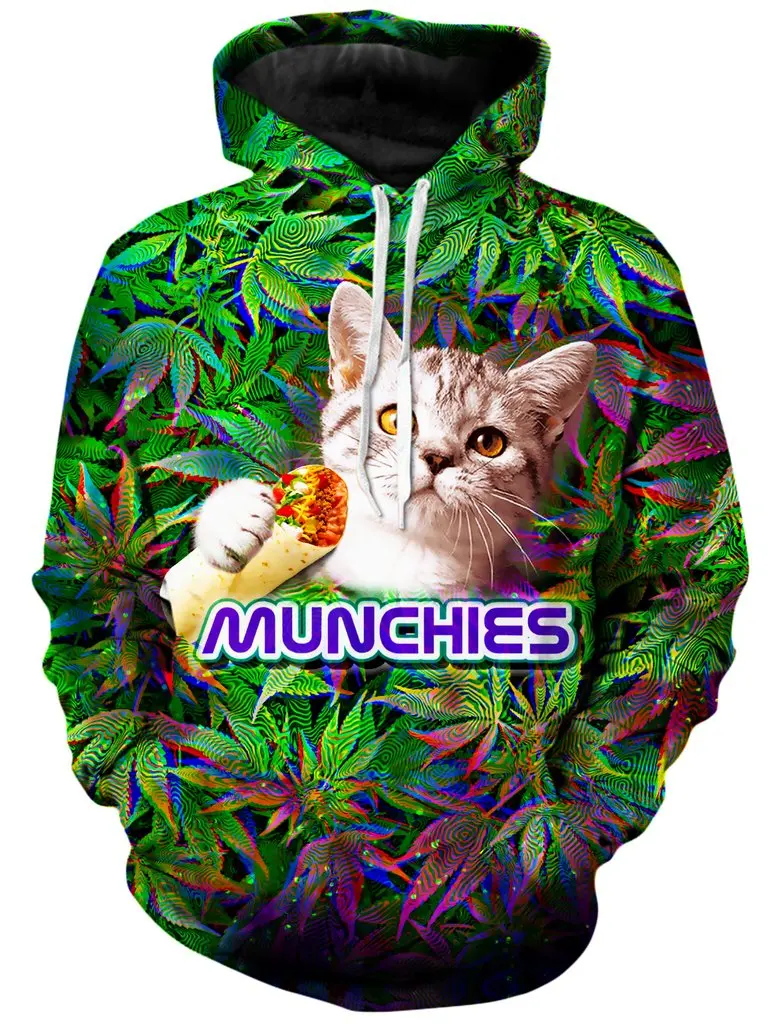 

420 MUNCHIES CAT UNISEX HOODIE Pull Over Men Women Unisex 3D Print Hoodies Sweater Sweatshirt Jacket Pullover Top S-5XL