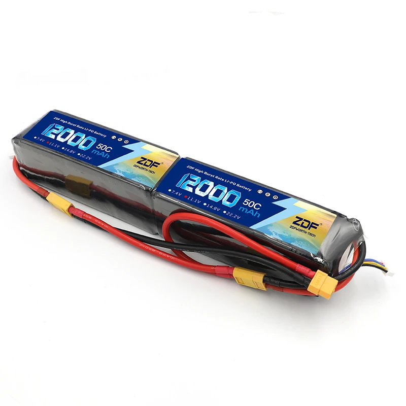 ZDF RC Lipo аккумулятор 12000 мАч(2 шт. 11,1 В 12000 мАч) 22,2 в 6S 50C max 100C для радиоуправляемого вертолета дрона FPV БПЛА машина для защиты растений