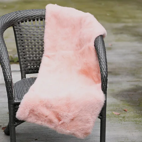 CX-D-09A/Z 130X150 см Ковер с длинным ворсом коврики сиденья плотная Настоящее Кролик меховой ковер~ натуральный цвет - Цвет: Розовый