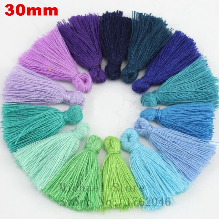 Colorful Cotton Silk Silky 3 layer Trim Tassel 30mm~50mm For Jewelry Crafts
