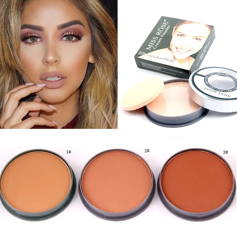 MISS ROSE Waterproof Oil control Concealer Powder Whitening Brighten Pressed Powder Face Matte