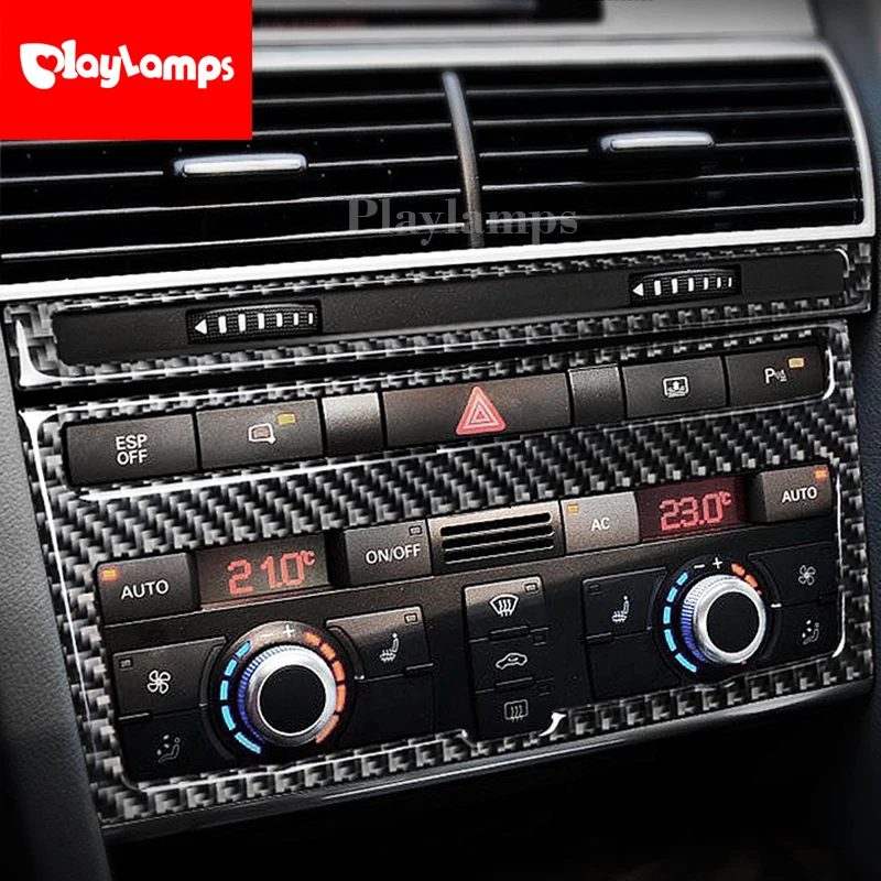 

Car Interior Accessories Carbon Fiber Sticker Air Conditioning CD Control Panel car stickers and decals For Audi a6 c5 c6