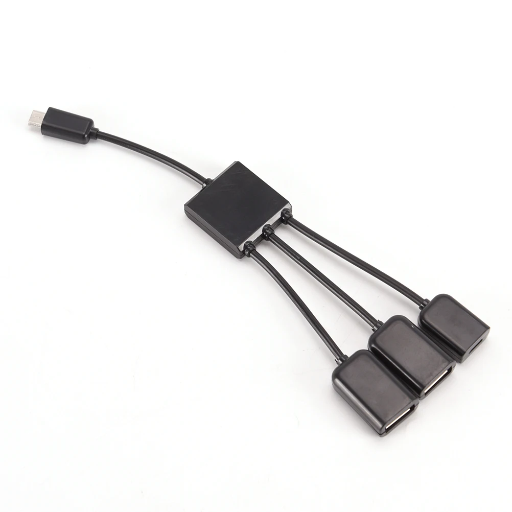 USB OTG Host хаб адаптер многофункциональный 1 папа 3 женский микро кабель соединитель