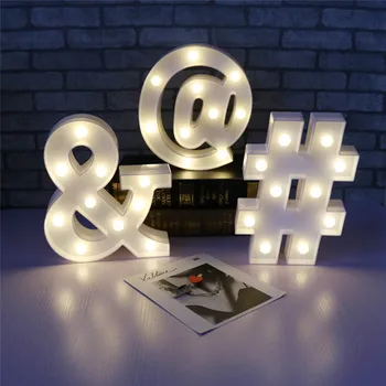 

3D Letters Light @ & # Arrow Symbol LED Marquee Light Night Light Wall Lamp Party Home Christmas Room Decor Light Up Kid Gifts