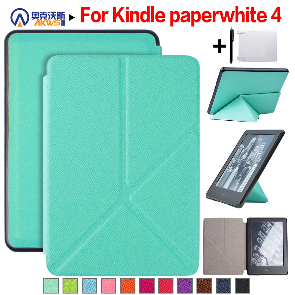 

Smart Cover Case for Kindle Paperwhite 4 2018,10th Gen E-reader, Origami Multi folding Stand Angles with Auto Sleep Wake up