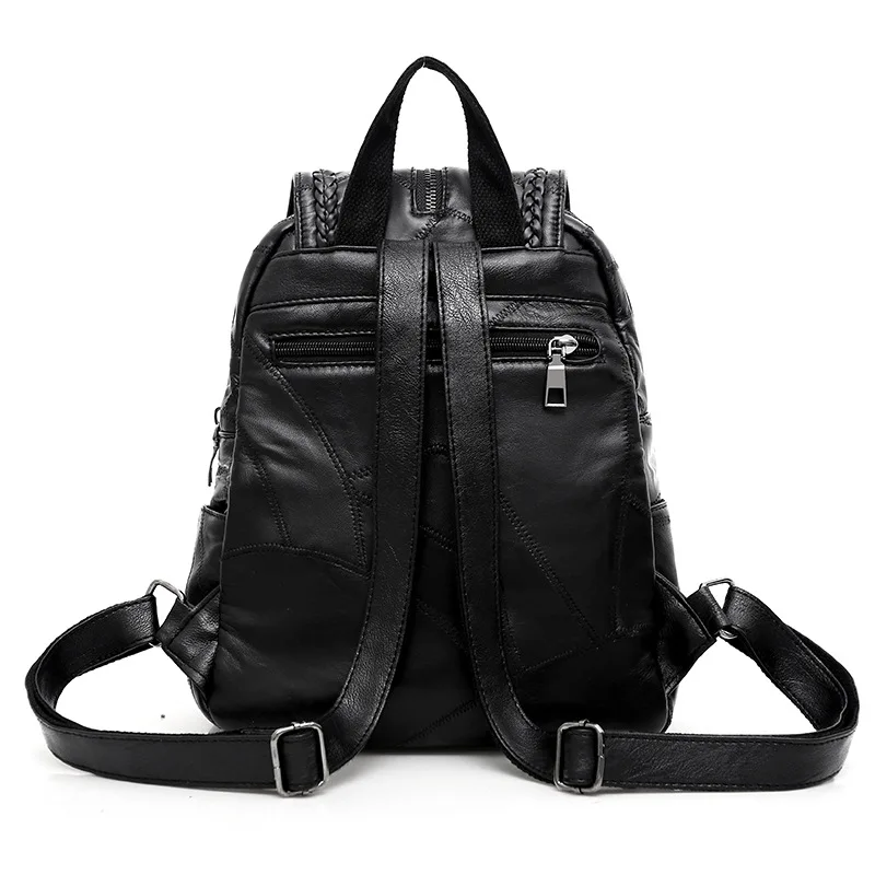  100% Genuine leather Big capacity backpack for women weaving tassel sheepskin travel bag sac transp