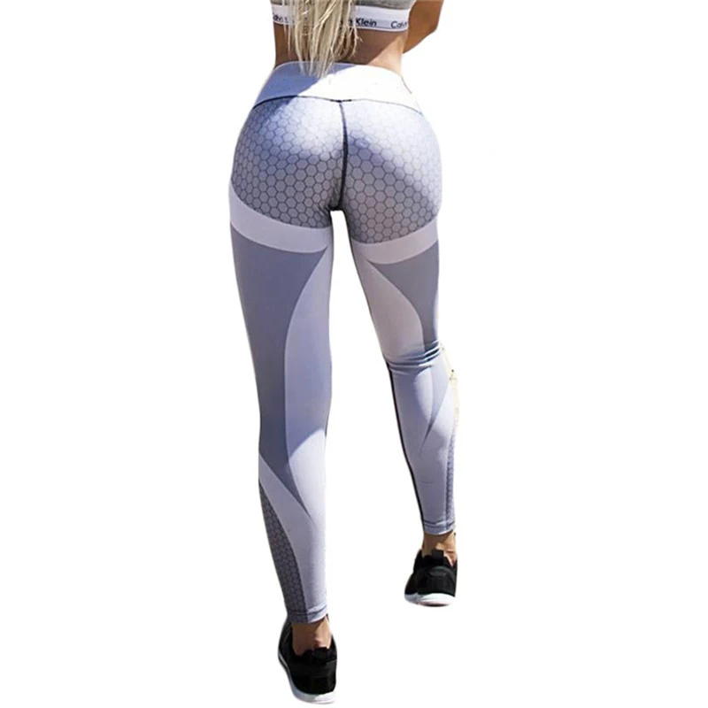 

NORMOV Workout Leggings Women Sexy High Waist Pants Polyester Printed Hip Push Up Trousers Elastic Slim Fashion Pencil Leggings