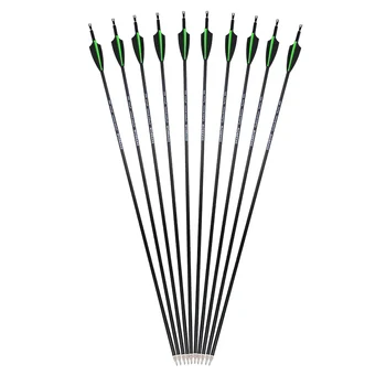 

6/12PCS Spine 500 30" Archery Mix Carbon Arrows Shaft Tips Targrt Points ID 6.2mm OD 7.8mm For Outdoor Shooting Hunting Arrows