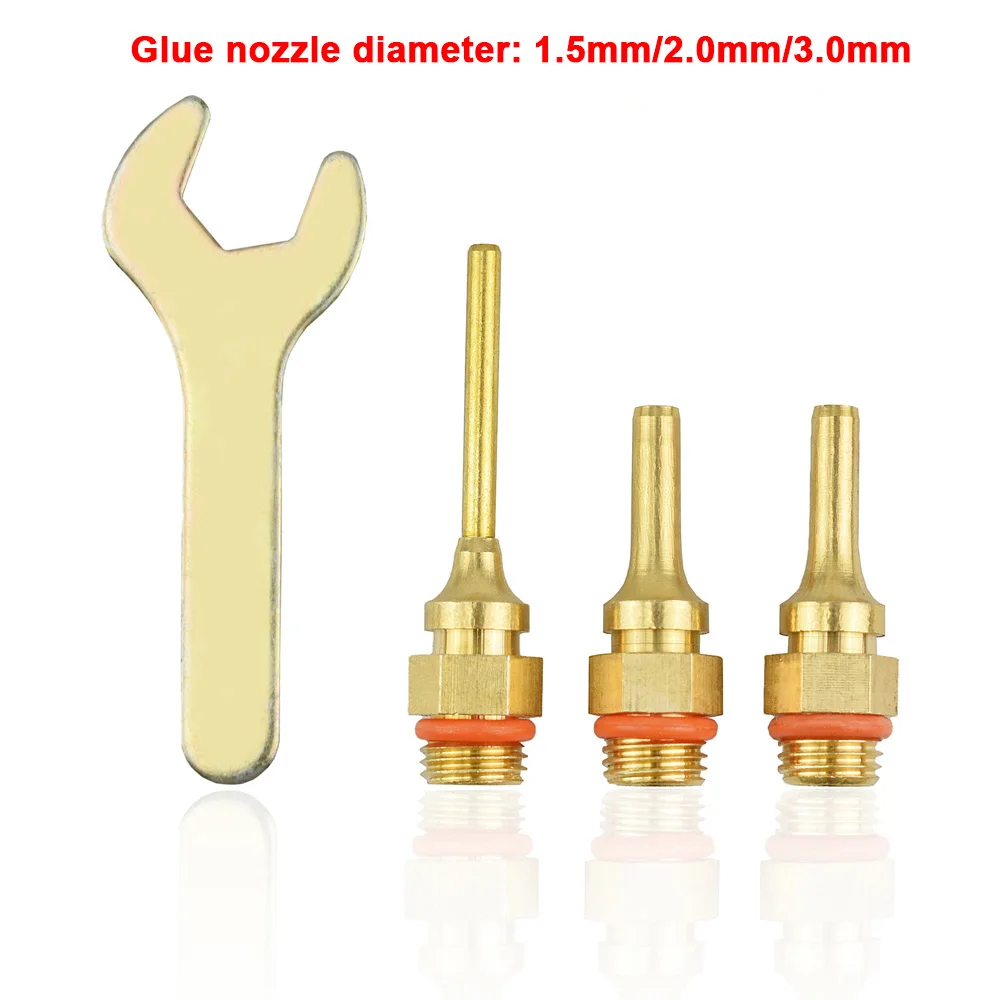 NEWACALOX большой диаметр термоклеевой пистолет сопло 1,5x55 мм 2,0x38 мм 3,0x38 мм 4 шт./партия высококачественный стальной материал с гаечным ключом - Цвет: GN38-4PC