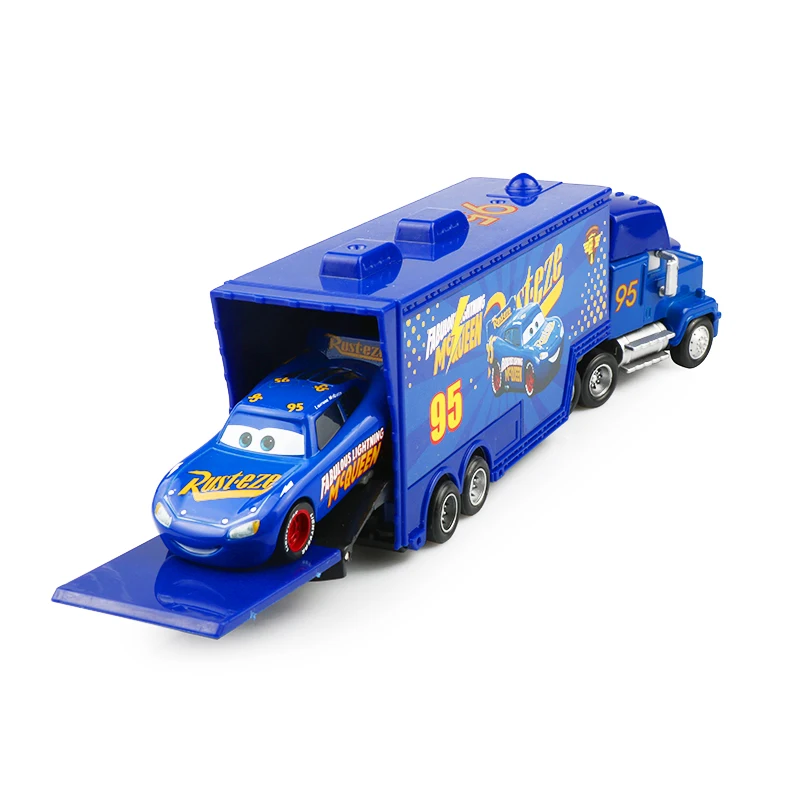 Дисней Pixar Cars 3 2 шт. сказочный с Lightning McQueen контейнер для грузовика 1:55 литой под