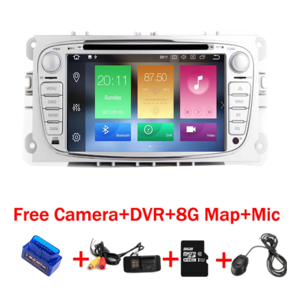 Perfect Top Quality 4G+32G Android 8.1 Car DVD player For FORD Focus DVD Max Mondeo With Wifi 4G Bluetooth Radio RDS Steering wheel OBD 0