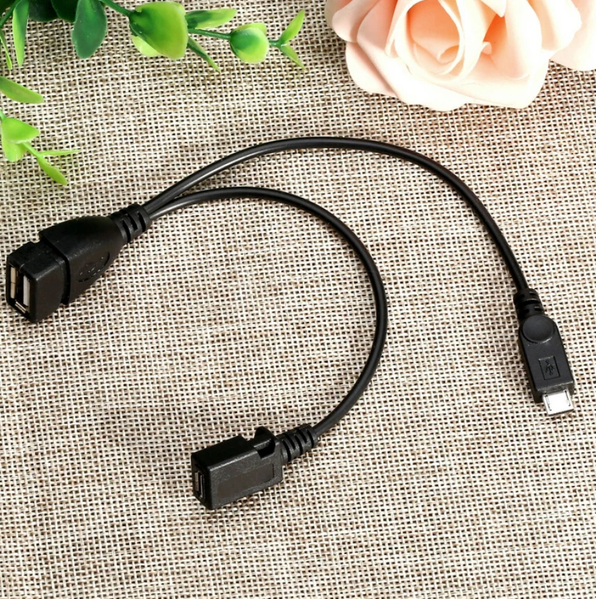 New Adapter Extension Cable Female To Micro Male+ Female HOST Splitter HOT OTG USB Y Power Cord CCTV Extend Home Appliance