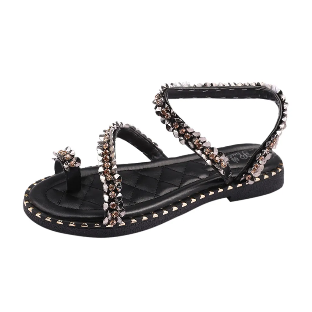womens flat sandals with bling