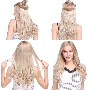S-noilite Invisible Wire No Clips In Hair Extension Secret Fish Line Hairpiece Natural Long Curly Synthetic Hair Extension Women 3