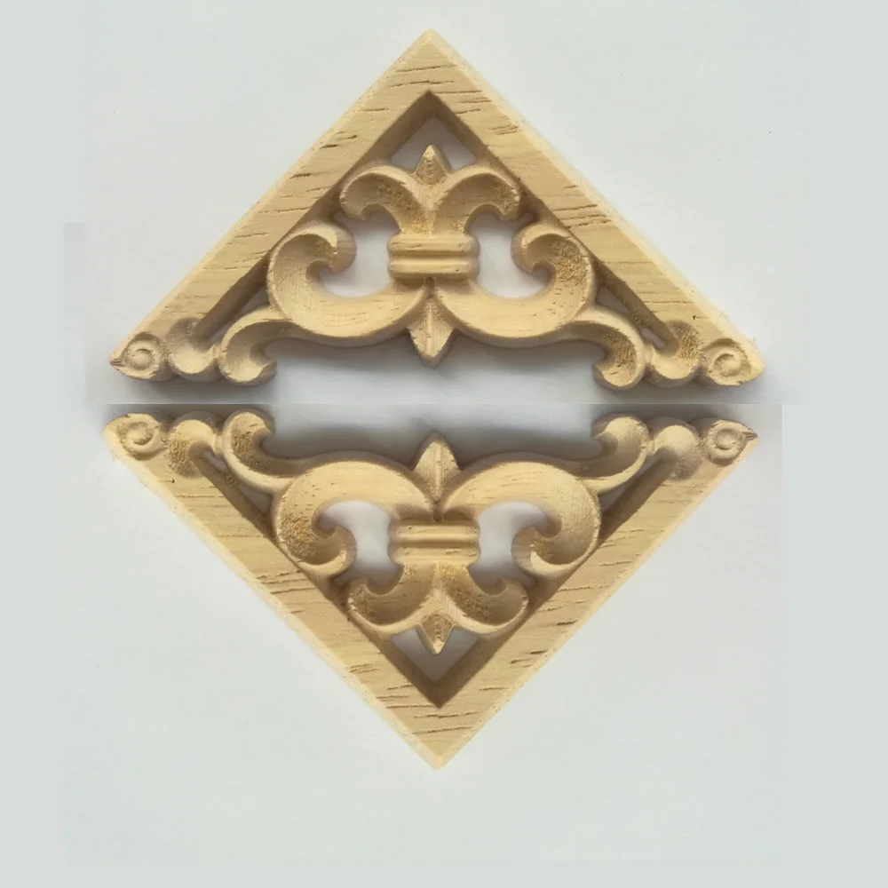 

New Listing Wood Carving Angle Flower European Style Lattice Background Wall Applique Home Decoration Accessories