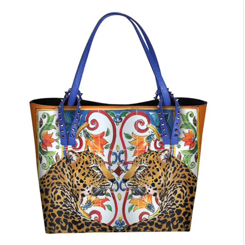 Роскошная итальянская брендовая сумка Sicily в этническом стиле, кожаная сумка Sicilian, женская сумка-шоппер, сумка-тоут от известного дизайнера, сумка на плечо с принтом, большие сумки