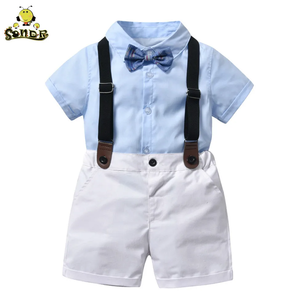 

SONDR Childrens clothing Summer Toddler boy clothes T-shirt+Jeans Gentleman Suits Wear Kids Outfits Formal Wedding Party Costume