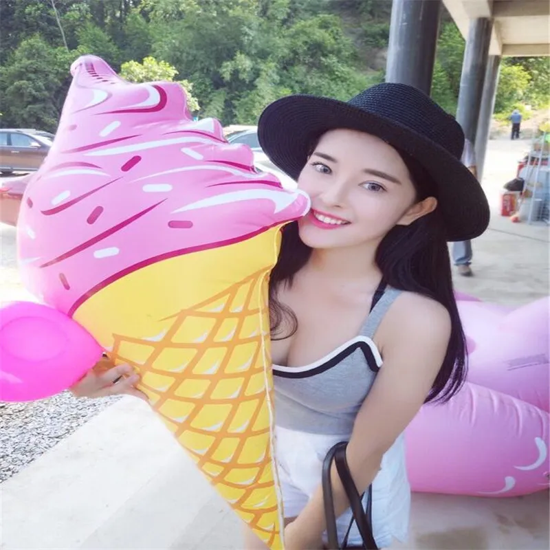 36 Inches Inflatable Ice Cream Cones Swimming Pool Play Water Toy Kids Summer Fun   (4)