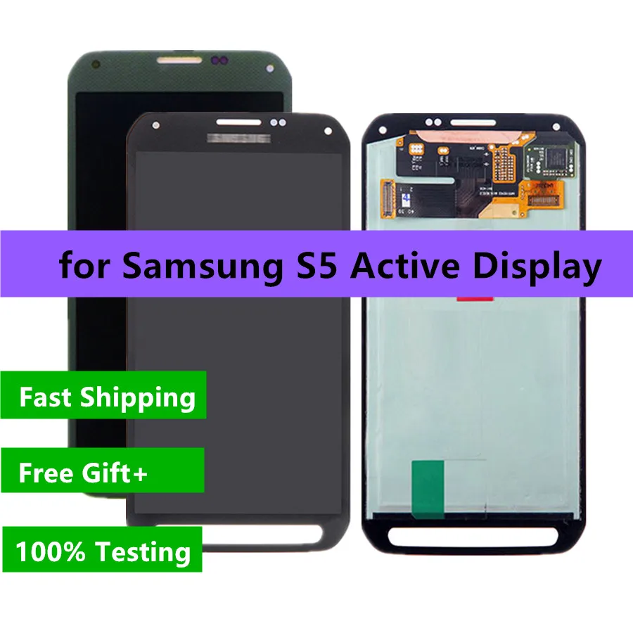 

Screen Replacement for Samsung S5 Active LCD Display Touch Screen Digitizer Assembly G870,Grey Green
