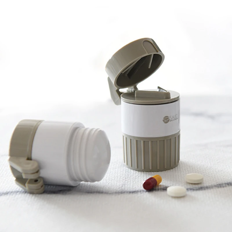 4 In 1 Portable Pill Crusher Medicine Parting Travel Case Pill Cutter Separator For Tablets Storage Milling Container Drug Divid