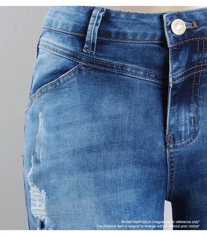 2080 Youaxon женские размера плюс бренд Новая мода средняя талия рваные Стрейчевые джинсы-скинни трусы для женщин настоящие джинсы