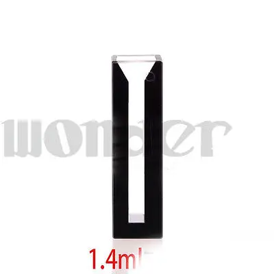 

1400ul 4mm Inside Width Micro JGS1 Quartz Cuvette Cell With Black Walls And Lid