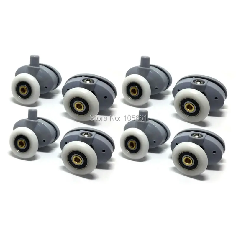 

8 x Butterfly Single Shower Door Rollers/Runners/Wheels/Pulleys 23mm wheel