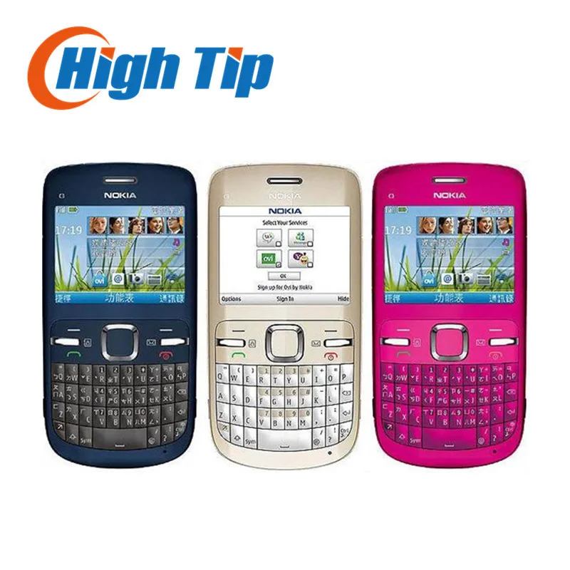 Brand nokia C3 Original unlocked nokia C3 C3 00 cell phone WIFI bar one year warranty