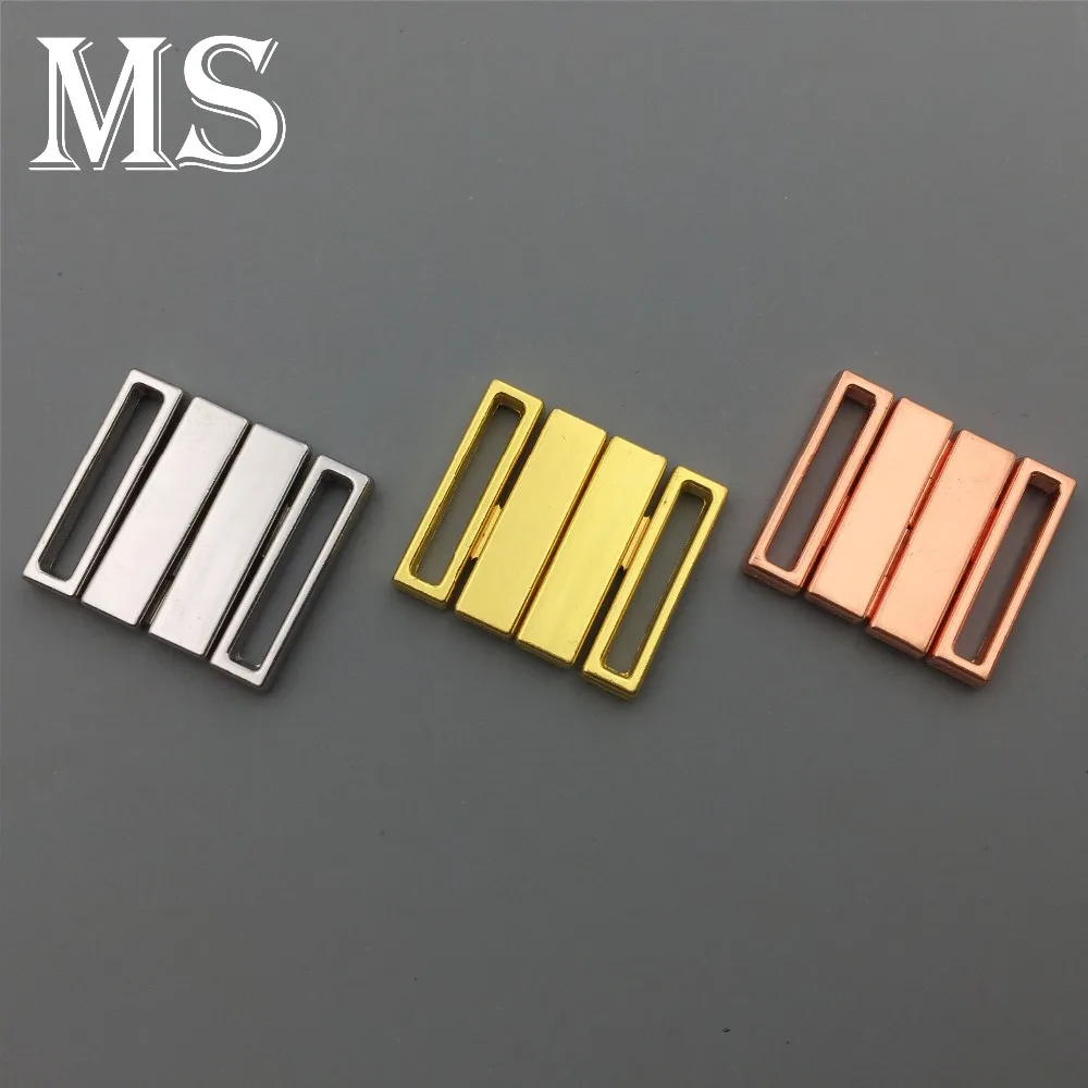 

Free Shipping 100sets Bra Clip Swimwear Clickers bra metal front closure 15mm with 3 colors