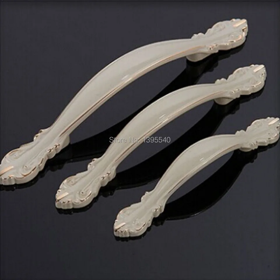 Us 7 99 New 2pcs 96mm Kitchen Cabinet Handles Modern Bedroom Furniture Drawer Knobs Ivory Cabinet Knobs Closet Handles Cupboard Pulls In Cabinet