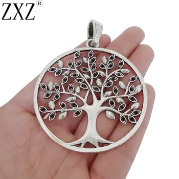 

ZXZ 2pcs Large Tree Charms Pendants for Necklace Jewelry Making Findings 75x59mm