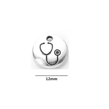 

Alloy Round Disc With Stethoscope Charms Medical Nurse Doctor Pendant Fit For DIY Jewellery Accessories
