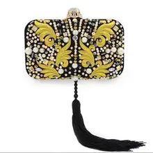 Женская вечерняя сумочка с кисточками, вышивка, перо, клатч, вечерняя сумочка, сумочка со стразами A826