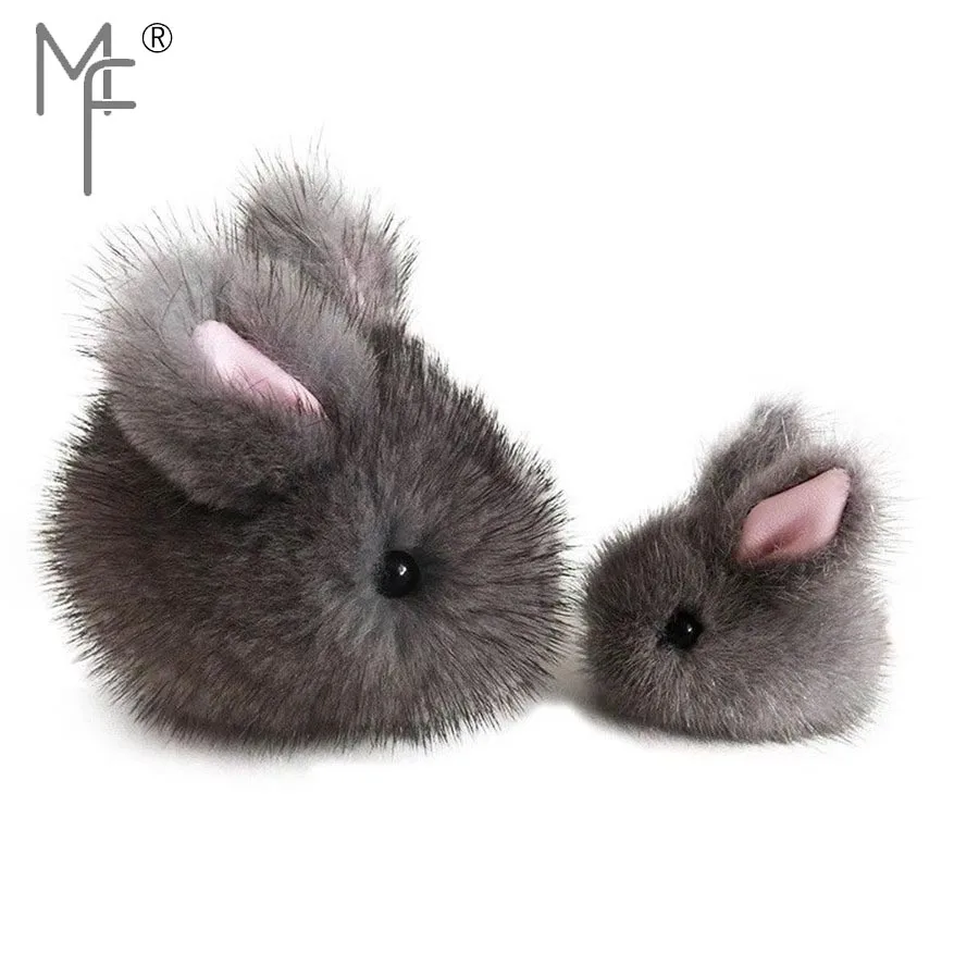 

Magicfur - 9cm/6cm Real Mink Fur Rabbit Bunny Bag Purse Car Pendant Key Chain Phone Charm MINI Ctue Bunny Keyring Accessories
