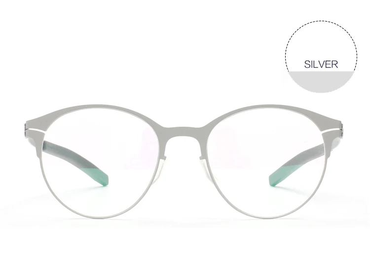 WEARKAPER новые женские очки круглые очки Сверхлегкая рама тонкие мужские корректирующие очки при близорукости рамка - Цвет оправы: Серебристый