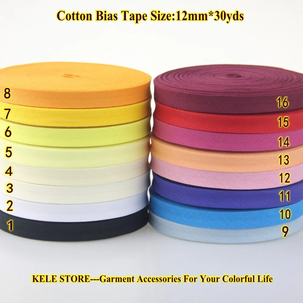 Free shipping 100 Cotton Bias binding tape, the narrowest the least
