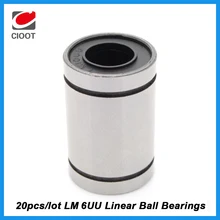 Free Shipping 20pcs lot LM6UU LM6 linear ball bearing 6mm linear bush cnc parts for font