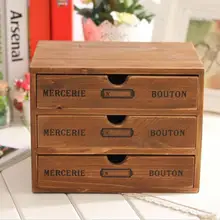 Домашняя коробка для хранения косметики деревянный ящик для хранения 3 Ящика Органайзер для хранения офисный чехол для хранения косметики чехол для канцелярских принадлежностей