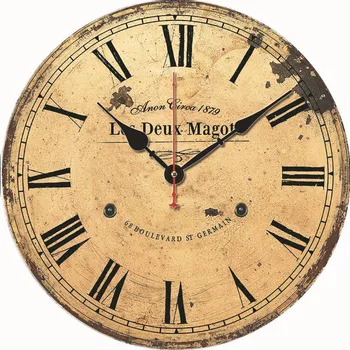 

Nostalgic Retro Wall Clock Sun Movement Simple Personality Living Room Clock Diameter 34cm