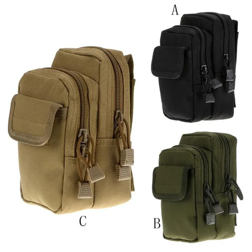 6 pockets Outdoor Sports Wear Belts To Wear Nylon Bag Waist Bag sports pockets Military tactical camouflage bag #2n01 (9)