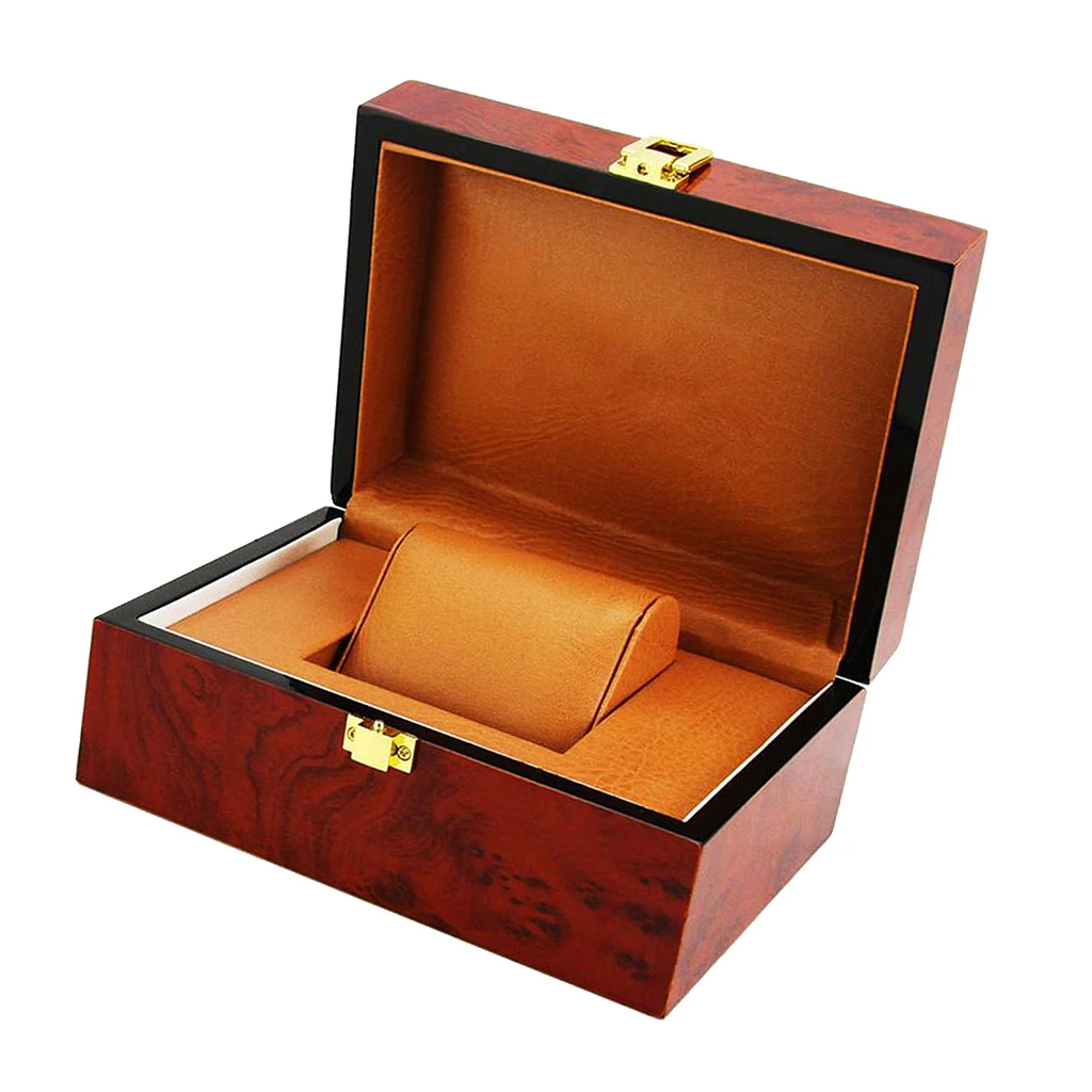 Коллекция коробка для часов Дисплей Чехол для хранения с ПУ Интерьер мягкая подушка вино красное дерево