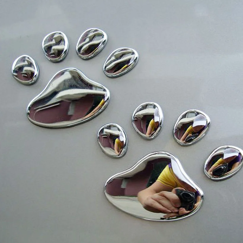 

1 Pair 3D Dog Paw Footprint PVC Car Stickers Decal Dog Bear Cat Animal Foot Print Sticker Car Styling Auto Motorcycle Decor