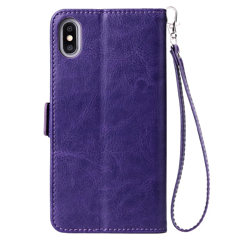 For Fundas iPhone X Case on for iPhone X XR XS 11 Pro Max 6 6S 7 8 Plus Cover Luxury Classic Zipper Wallet Leather Phone Cases