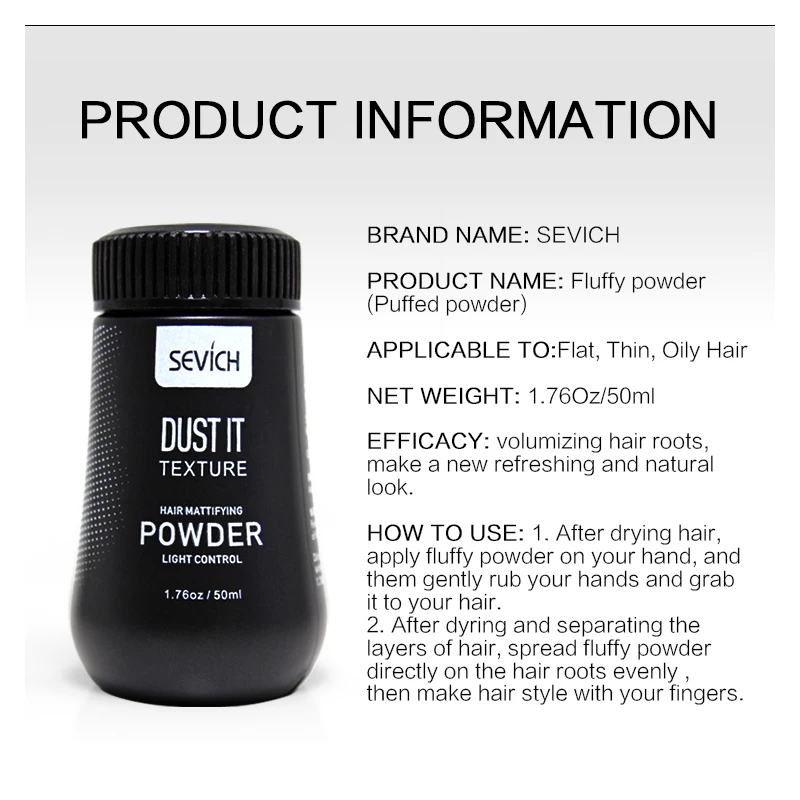 SEVICH Free Shipping China Post Fluffy Thin Hair Powder Increases Hair Volume Unisex Modeling Styling Remove Oil Refreshing 50ml SEVICH Free Shipping China Post Fluffy Thin Hair Powder Increases Hair Volume Unisex Modeling Styling Remove Oil Refreshing 50ml