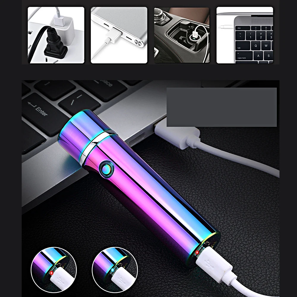 USB плазменная Зажигалка для сигарет; защита от ветра зажигалка крест двойной дуговой зажигалки USB импульсная сигара электронная зажигалка курительный инструмент подарок для мужчин